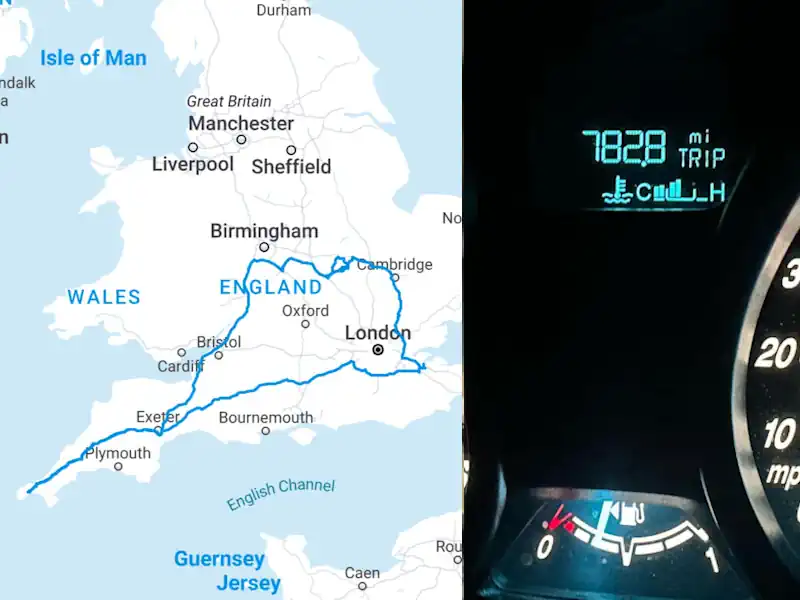 Dog Transport journey from Northampton to Lands End